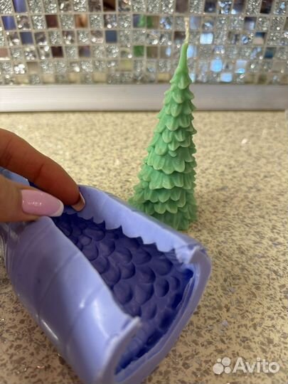 Молд силиконовый для свечей елка