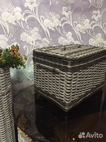 Плетёный короб, ящик, корзина для хранения