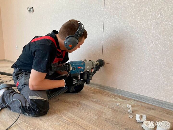 Электрик. Замена электропроводки. Штробление стен