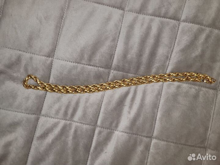 Цепь позолоченная серебро 999пробы