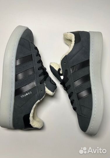 Кроссовки Adidas Campus Grey с мехом