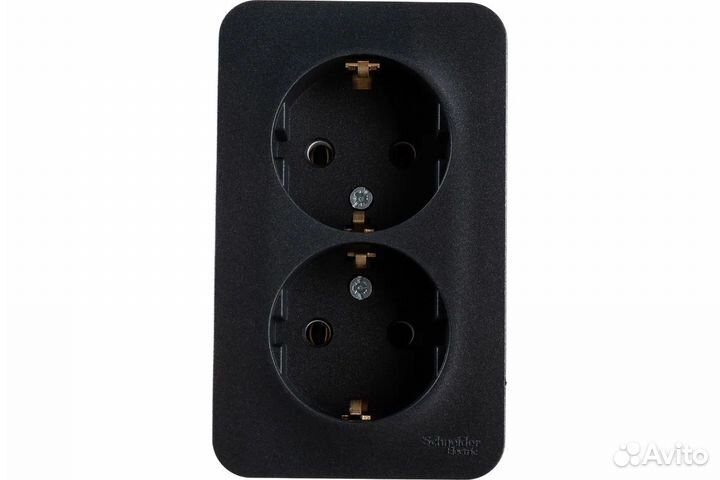 Systeme Electric blanca О/У розетка двойная с зазе