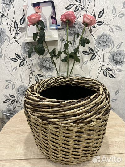 Корзина плетеная кашпо