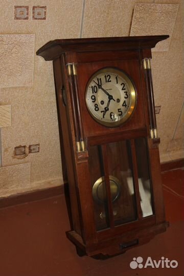 Немецкие настенные часы 19 века gustav becker