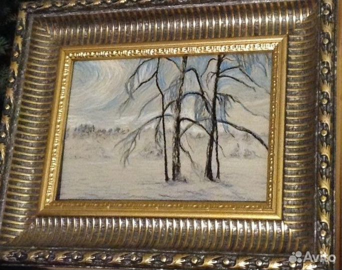 Картина рисунок -Зимний пейзаж