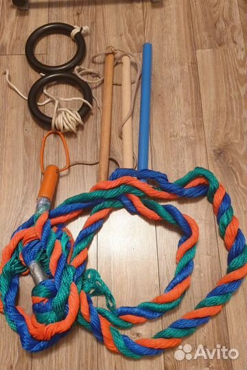 Шведская стенка + брусья + канат + кольца