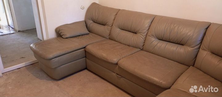 Угловой кожаный диван из натуральной кожи