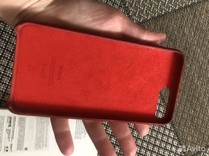 Бампер чехол кожаный iPhone 7, 8 plus оригинал
