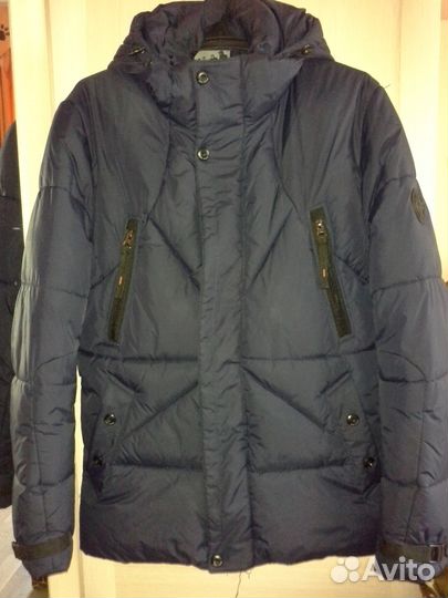Куртка, пуховик темно-синий 48 р
