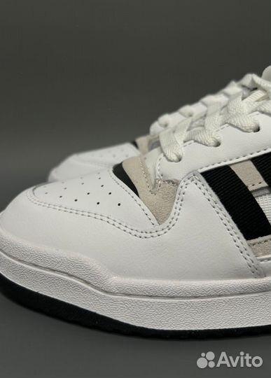 Кроссовки Adidas Forum Low White Black Люкс