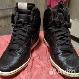 Nike dunk sky hi black leather sale