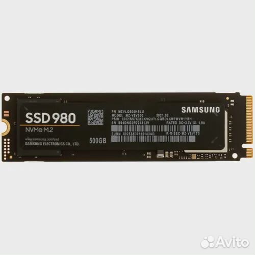 500 гб SSD M.2 накопитель Samsung 980 Новый