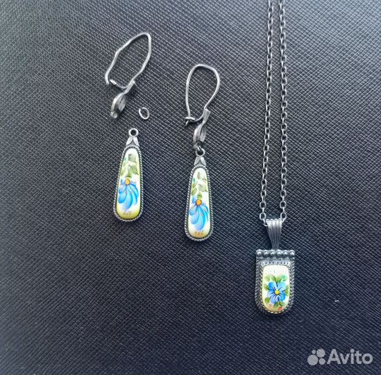 Винтаж кулон и серьги СССР