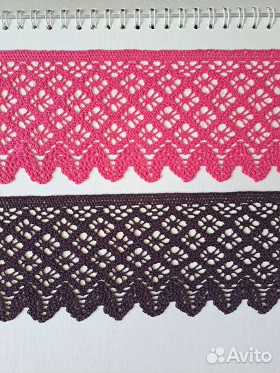Кружево винтаж, хлопок, лен, цветное