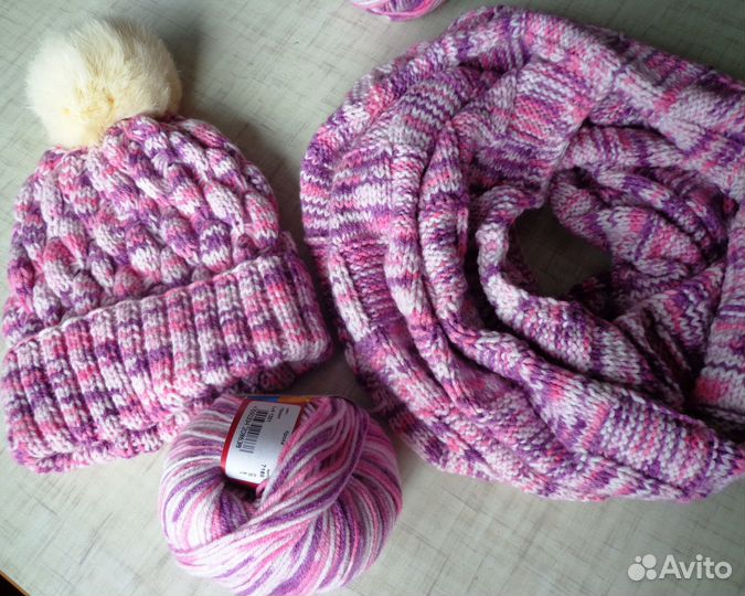 Комплект шапка и снуд женский