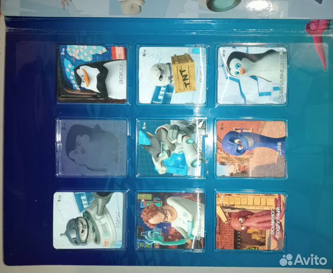 Коллекция карточек пингвины из магнита