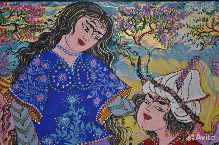 Картина Влюбленные в саду - холст Азербайджан