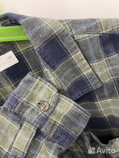 Рубашка Zara в клетку темно-зеленая для мальчика