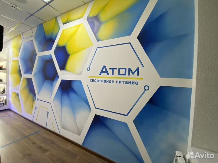 Художественное оформление стен, граффити оформлени