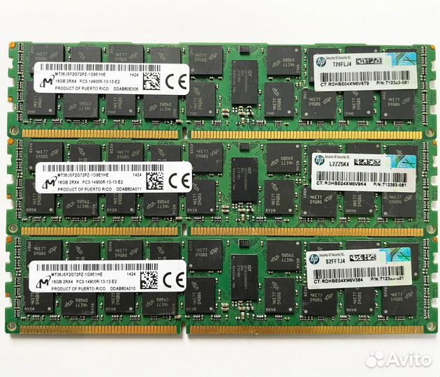 16GB DDR3 1866 MHz ECC REG micron серверная