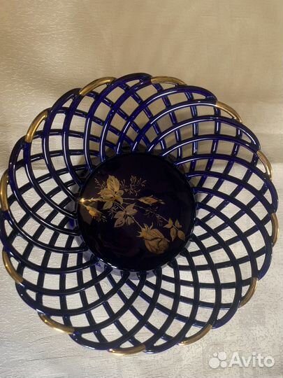 Конфетница цветное стекло СССР