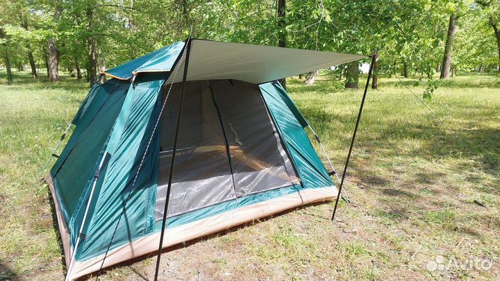 Палатка 4-х местная, автомат+ подарок фонарик