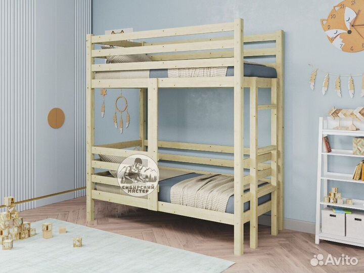 Двухъярусная кровать сосновая
