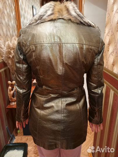 Женская кожаная дубленка
