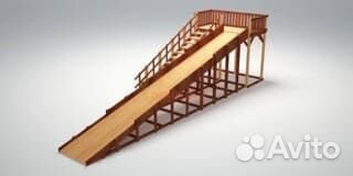 Зимняя деревянная горка Зима-8