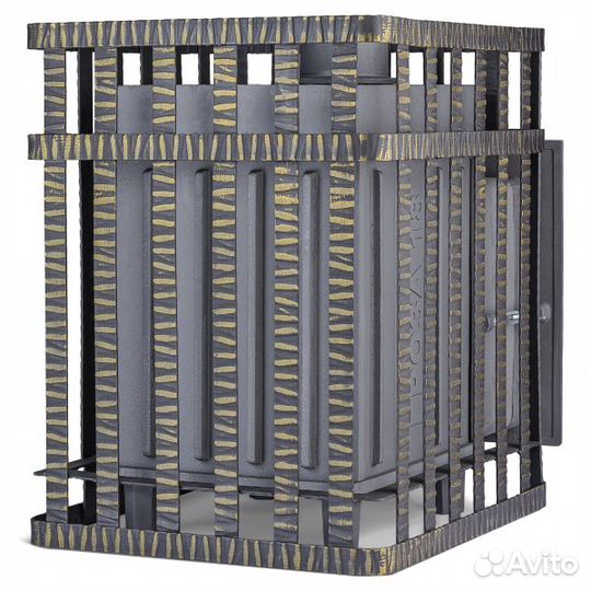 Чугунная печь для бани Гроза в сетке 24 (М)