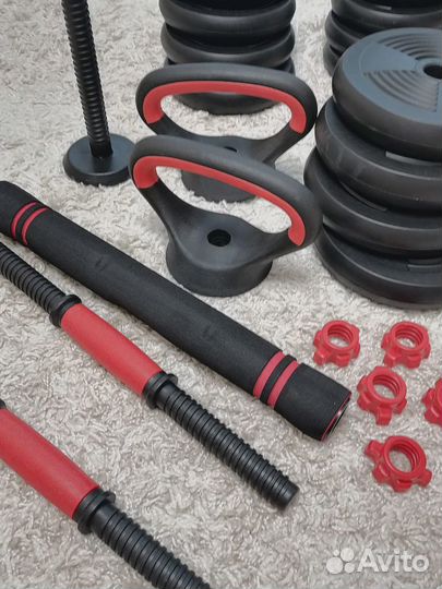 Гантели + штанга + гиря набор 30 кг трансформер