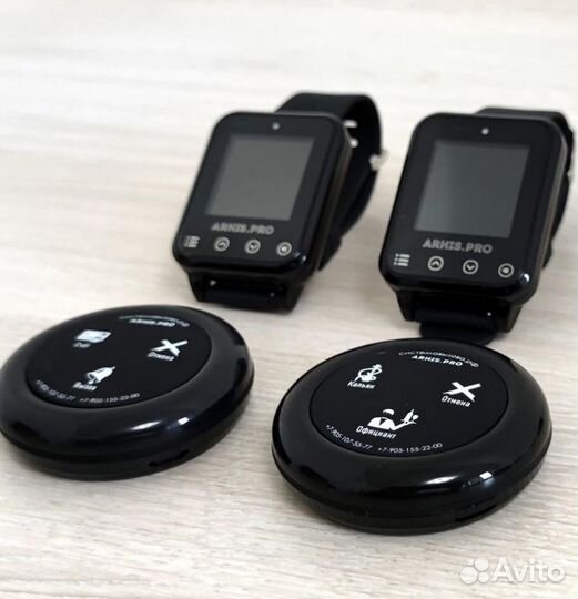 Кнопка вызова официанта и часы Элит сенсорные IP97