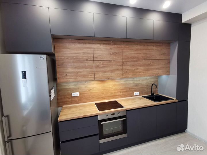 Прямая кухня мдф фасады