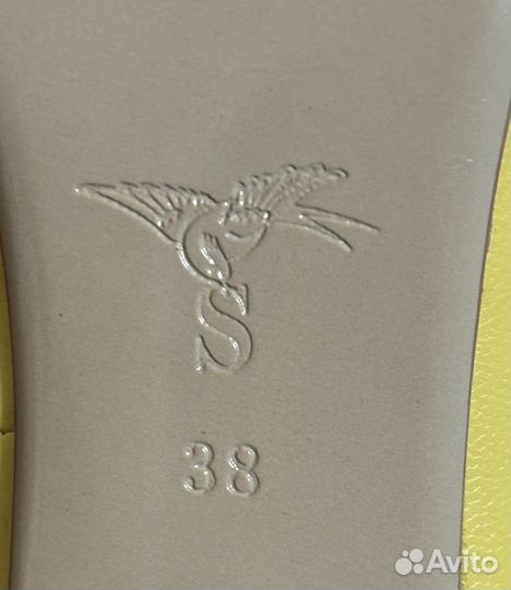 Туфли желтые кожанные 38