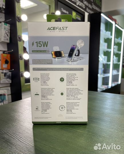 Держатель с беспроводной зарядкой Acefast E15