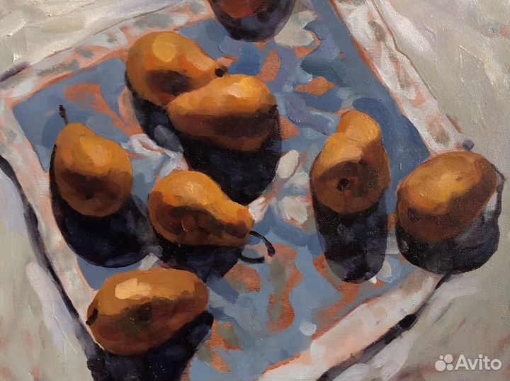 Картина натюрморт с грушами