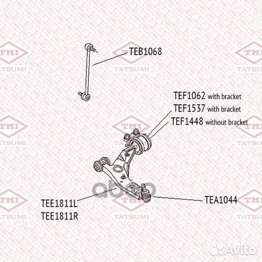 Опора шаровая перед прав/лев TEA1044 tatsumi