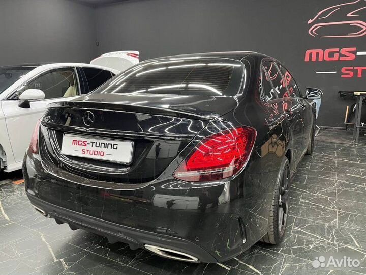 Спойлер черный глянец Mercedes C-class W205