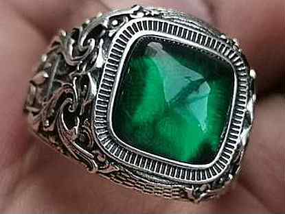 Серебряное кольцо с Изумрудом, серебро 925