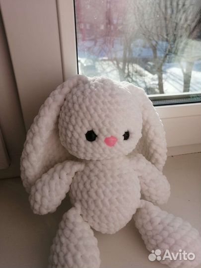 Заяц амигуруми, ручная работа, вязаный зайчик