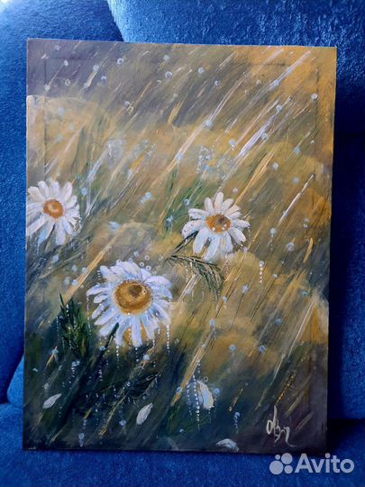 Картина на холсте ромашки