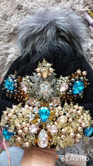 Шапка женская новая (ручная работа) Swarovski