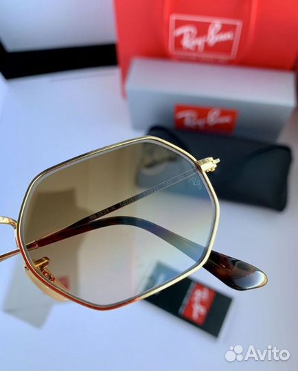 Солнцезащитные очки ray ban octagonal коричневые