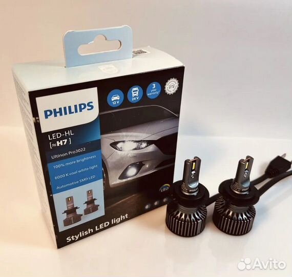 Лампы H7 LED Philips Ultinon Pro3022