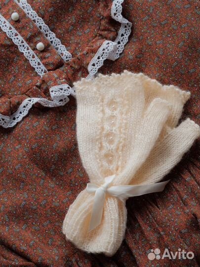 Митенки вязаные ажурные