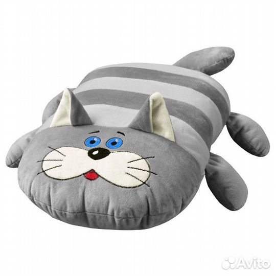 Подушка декоративная Кот Плюшкин 53х41см серая, ар