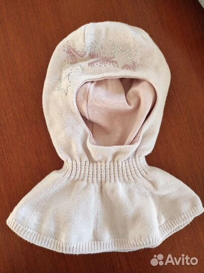 Шапка шлем для девочки демисезонная