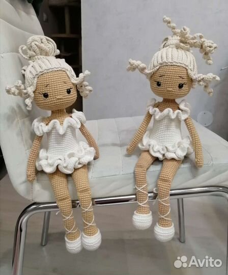 Игрушка вязаная кукла балерина на заказ
