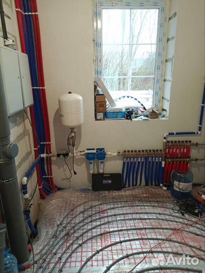 Установка тёплых полов, монтаж отопления, водосн