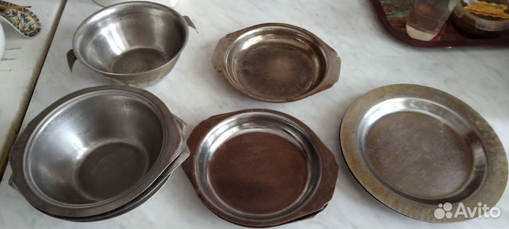 Посуда, тарелки из нержавейки СССР